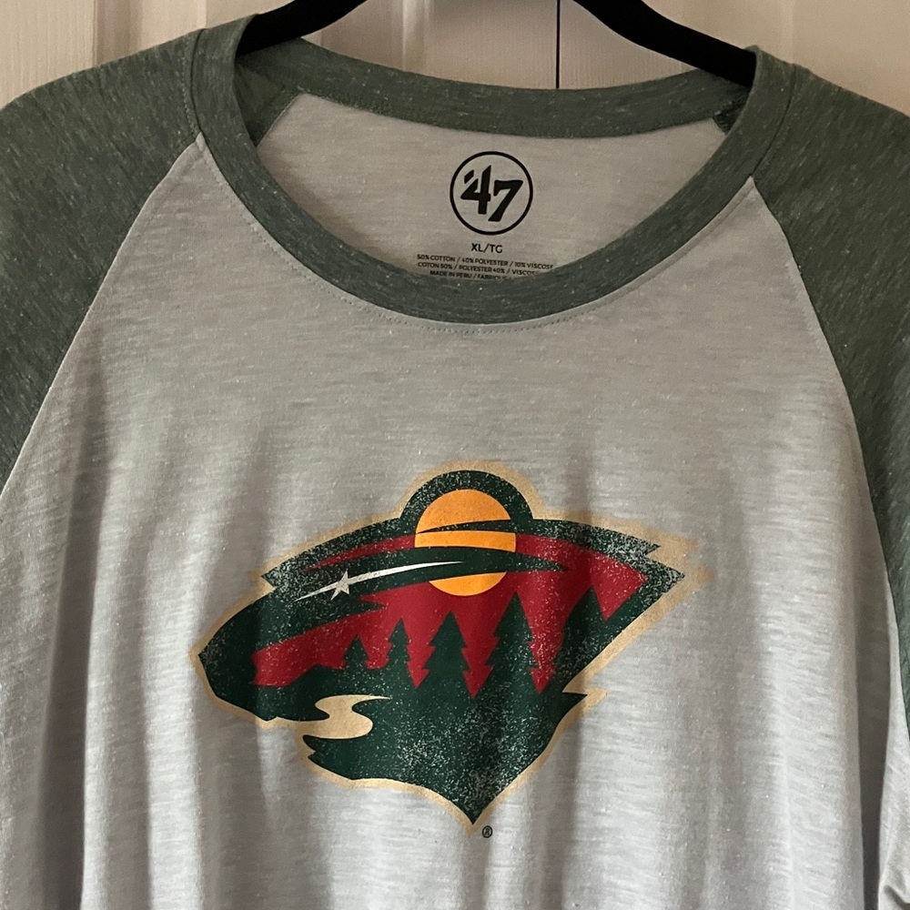47 Brand Green and Gray Graphic Long Sleeve - Picture 2 of 3
